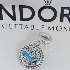 Pandora Grenada Beach Dangle Charm Travel Vacation S925 Silver with box